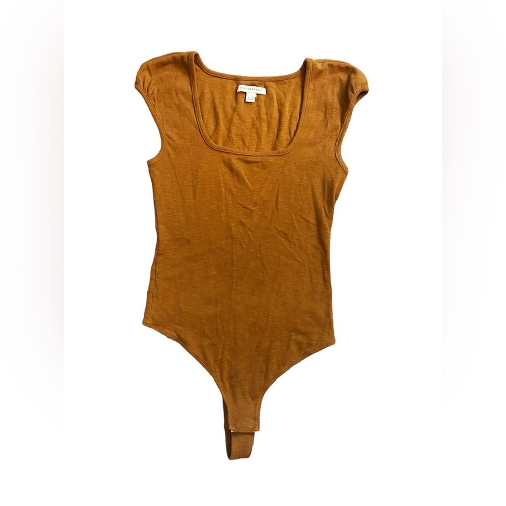 Free Assembly Square Neck Bodysuit Cap Sleeve XL